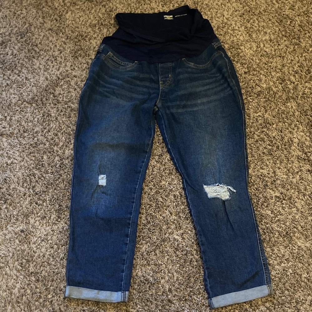 Signature Gold by Levi Strauss Indigo Boyfriend Jeans size large Maternity